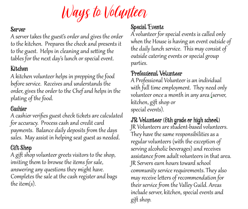 Ways to Volunteer